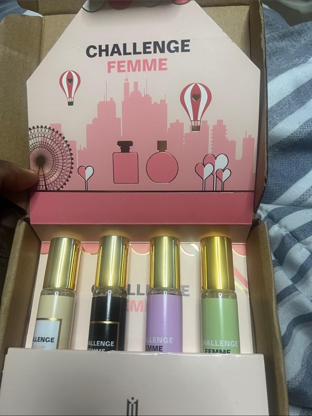 Source Unknown Mini Roller Perfume Set — Cream, Black, Purple, Green